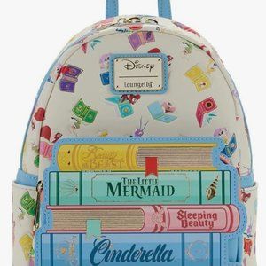 NWT! Loungefly Disney Princess Books Classic Mini Backpack
